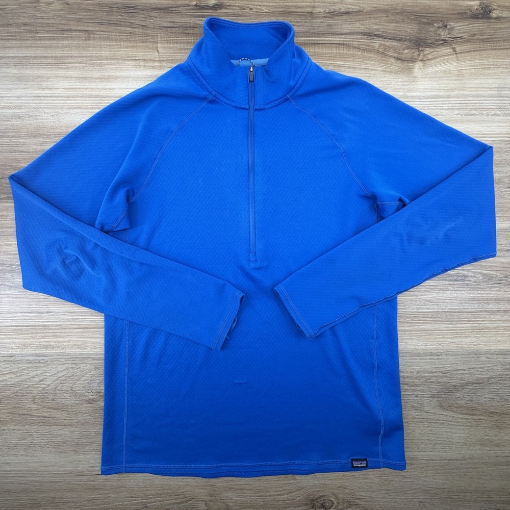 Patagonia Capilene Midweight Blue Baselayer 1/4 Zip Men's Small Read*